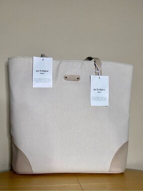October Cream Canvas Tote Bag
